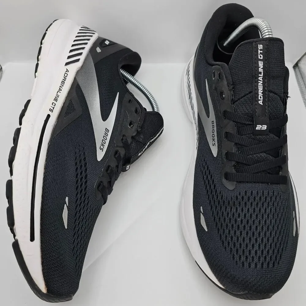 Brooks Adrenaline GTS 23 Black White Silver Women 10 Medium B UK 8 Running Shoe